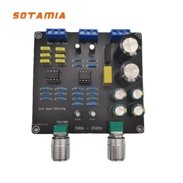 Acessórios Sotamia Subwoofer Crossover LowPass Filter NE5532 Subwoofer Frequencher CrossOver Divisler Ponto Ajustável 59Hz a 234Hz