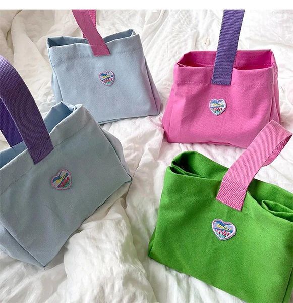 Borse per la spesa 10pcs/Lot Girl Girls Secket Borse per manico singolo Borsa per il pranzo scolastico floreale Pranzo