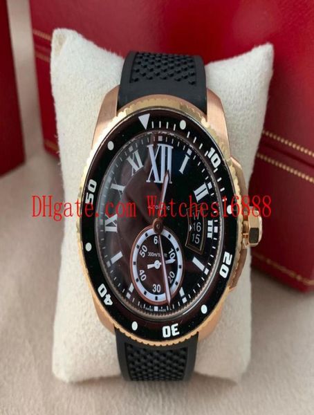 Black Band Band Band Date Orologi Calibre DE Diver W7100055 Movimento automatico meccanico a due tono Men039S Watches2840632