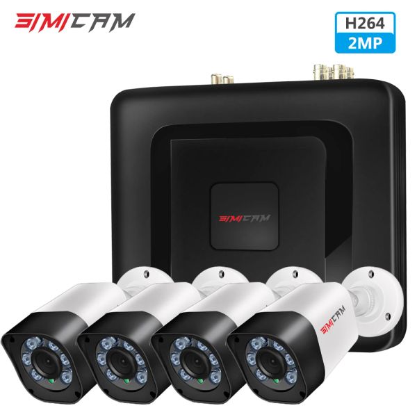 Sistem 4ch 1080p 720p Güvenlik Kamera Sistemi CCTV Video Gözetim AHD 2MP DVR H.264 Evi Açık Kapalı Gece Gece Görme Hareket Aller