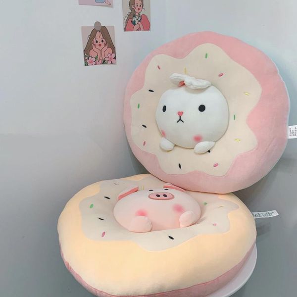 Cuscino 40 cm Soft Instagram Cute Donut Pig Plushy Round Boll Seat Children Regalo per la casa