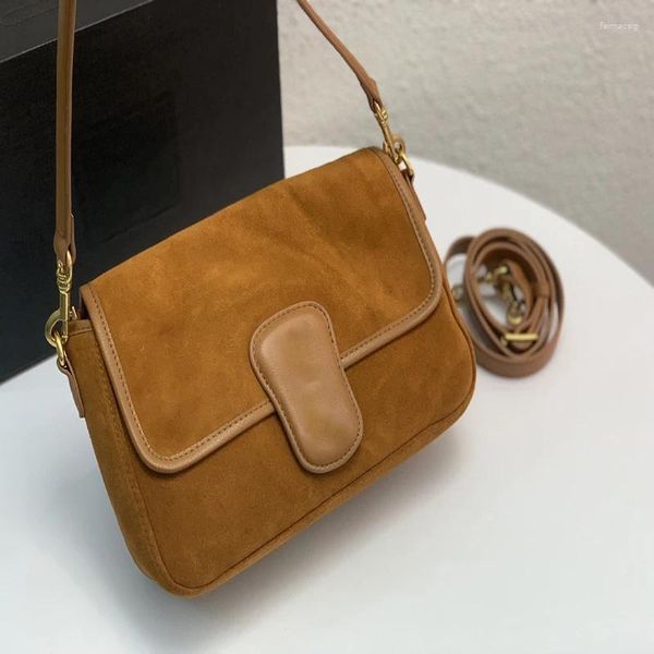 Bolsas de ombro The Style Fashion Ladies Cross-Body Primeira Camada Cazeiro All Match Casual One-ombro