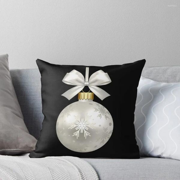 Cuscino Elegant Christmas Bauble: lucentezza bianca in federe per la perfezione per cuscini per cuscini coperte di lusso