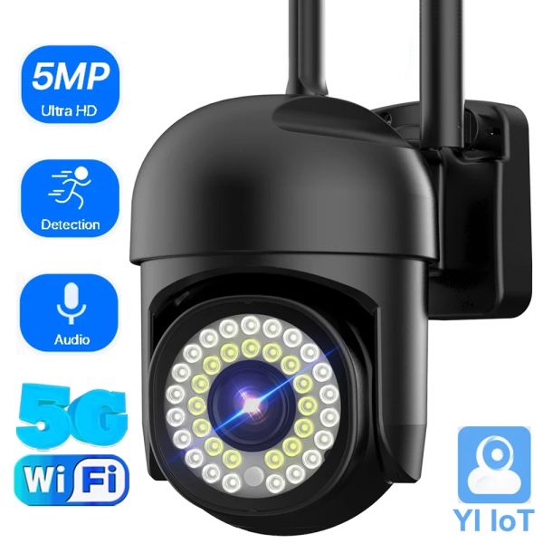 Kameralar Yi IoT 5MP WiFi IP Kamera 2.4GHz 5GHz CCTV Açık Güvenlik PTZ Kamera Mini Hızlı Kubbe AI İzleme Renk Gece Görüşü Ev Güvenli