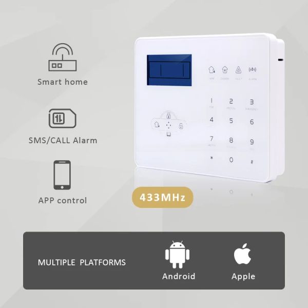 Комплекты фокусировки тревоги с сенсорным экраном STIIIB 433MHZ CONTROL GSM PSTN French English Voice для Smart Home Security Security