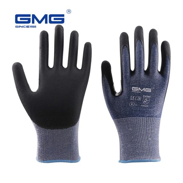 Guanti da 3 coppie guanti anti -taglio Livello 5 gmg blu sottili sottili HPPE HPPE Guscio certificati guanti per la sicurezza del lavoro guanti meccanici anticut