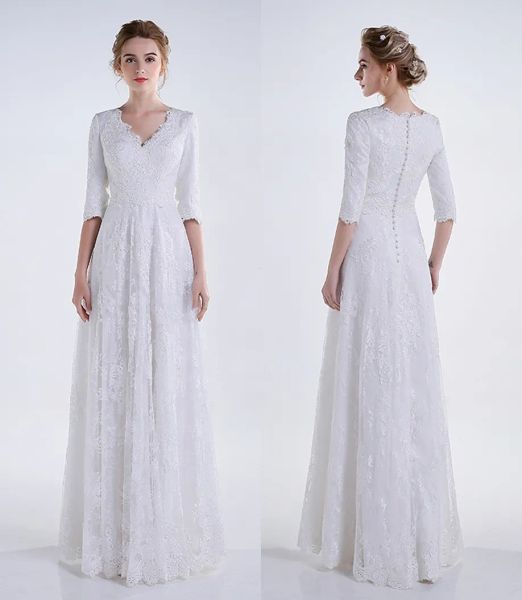 Abiti in pizzo aline abiti da sposa modest