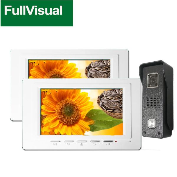 Intercom Fullvisual 7 inç Video Intercom Home Güvenlik Video Kapısı Telefon Kapı Zili Paneli Gece Gece Kilit Açma Çift Yolu İntercom
