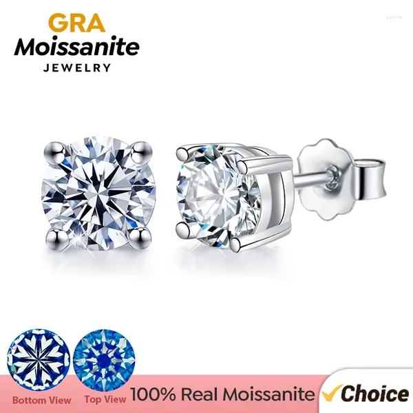 Orecchini per borchie Gra D Color Brilliant Round Cut Lab Moissanite Diamond For Women 925 Gioielli da sposa in oro in argento sterling