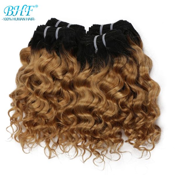 Teia BHF Cabelo brasileiro Onda profunda Curly 100% Natural Human Hair Pacotes 50g Remy Funmi Weft pode fazer uma peruca