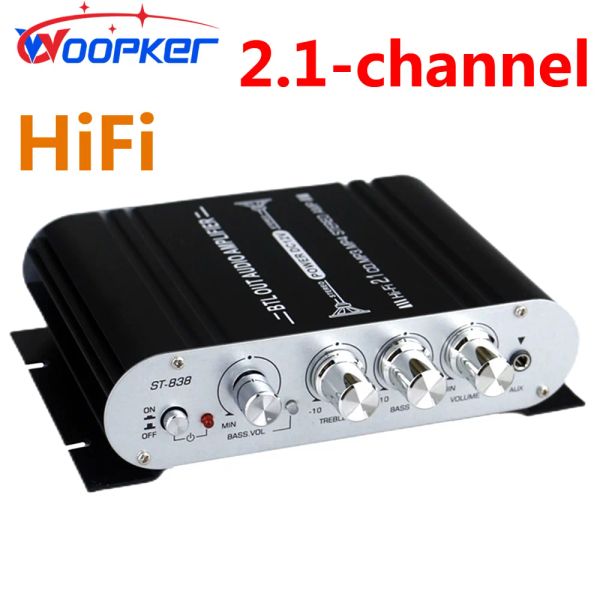 Verstärker Lepy 838 HiFi 2.1 Kanal Audioverstärker Stereo -Bass -Soundverstärker RMS 20WX2+40W Klasse D Mini Media Player mp3 schwarz