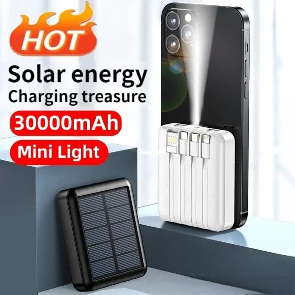 20000mah 4USB -Linien Slim Solar Power Bank laden tragbares Ladezustand externer Ersatzbatterie für alle Smartphones Solar Powerbank