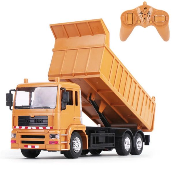 RC Electric Remote Control Dump Dump Transporter Truck Ingegneria Modello di giocattoli per bambini 240327