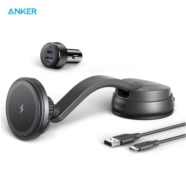 Chargers Anker 613 Magnetic Wireless Caricatore (MAGGO) Caring Mount 2Port USB Car Charger solo per iPhone 13 12 Serie