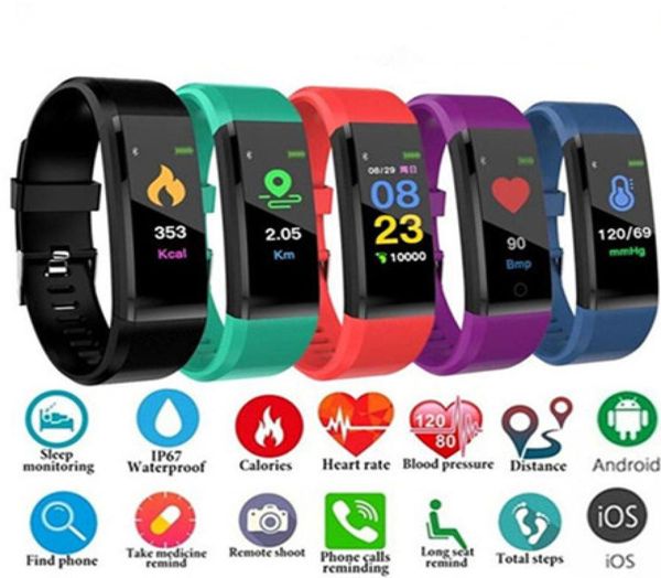 ID115PLUS Smart Watch Heart Free Monitor Blooddruck Fitness Tracker SmartWatch Sport Watch für iOS Android Smart Bracelet1545482