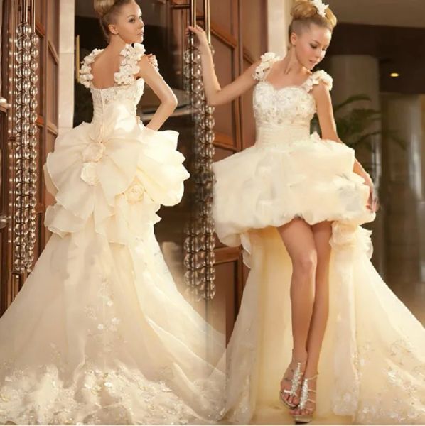 Платья винтажные неформальные приемные свадебные платья 2020 Ivory Princess High Low Wedding платья