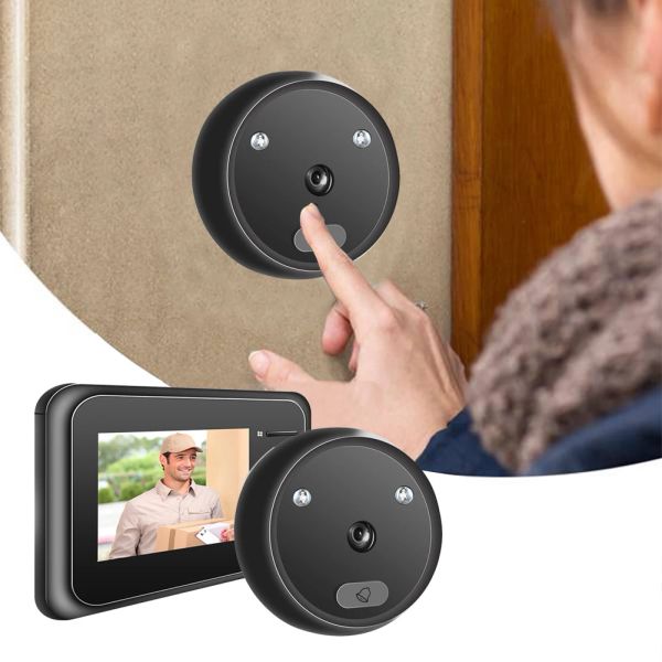 Campainha R11 Alarme de segurança em casa/ Welcome Smart Doorbell 2,4 polegada Digital Digital Well Ir Visão noturna Câmera de porta eletrônica de peephole