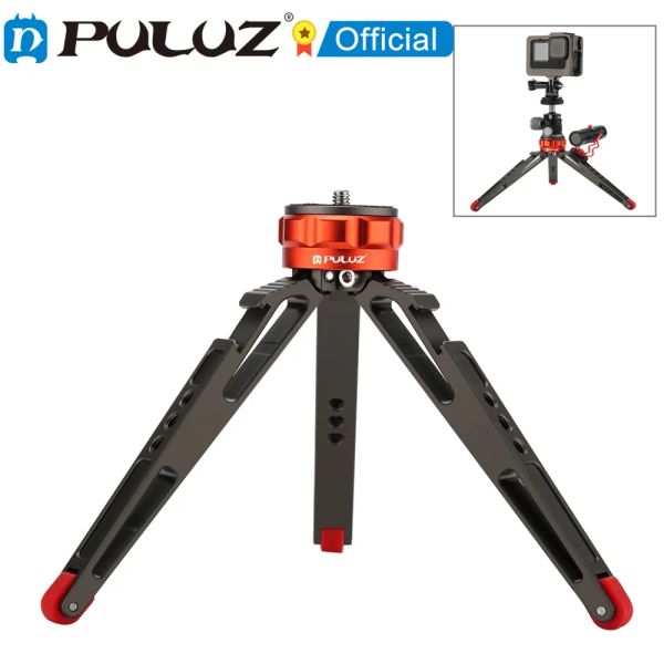 Monopodi Puluz Desktop Vlogging Tripode LipOD Porta in alluminio con basi a scarpe fredde per fotocamere digitali DSLR Altezza regolabile: 7,514,5 cm