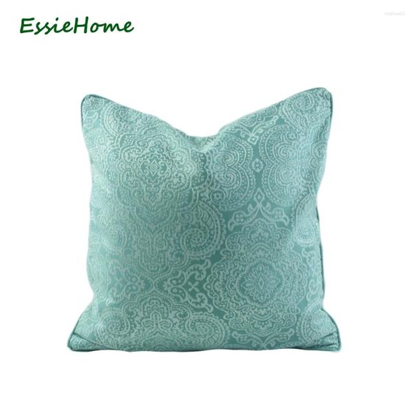 Cuscino Essie Home 45 cm Modello cinese Duck Egg Green White Cover Copertura Jacquard Light con bordo per tubazioni