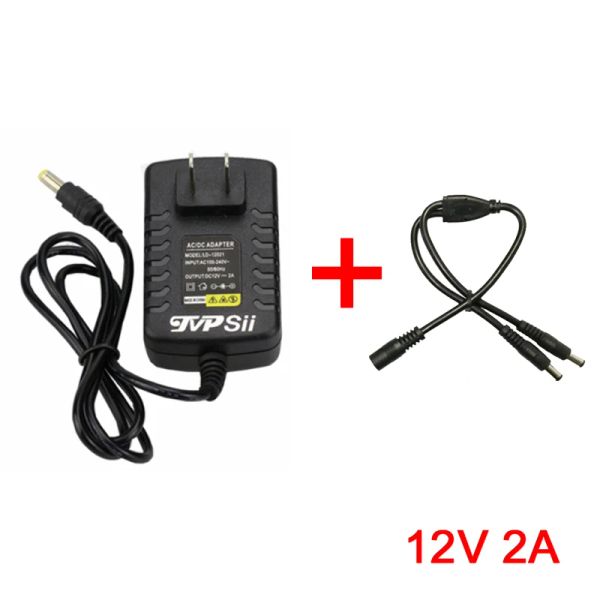 Zubehör Ein von zwei DC 12V 2A Monitor -Monitor -Stromadapter für Überwachungs -CCTV -Kamerasystem -Kits