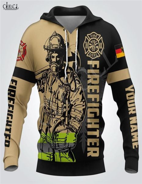 2020 New Style Men Domenne Firefighter Stampa con cappuccio 3D con cappuccio con cappuccio con cappuccio da pompiere per pompiere a maniche lunghe abbottonate con cerniera CX23593564