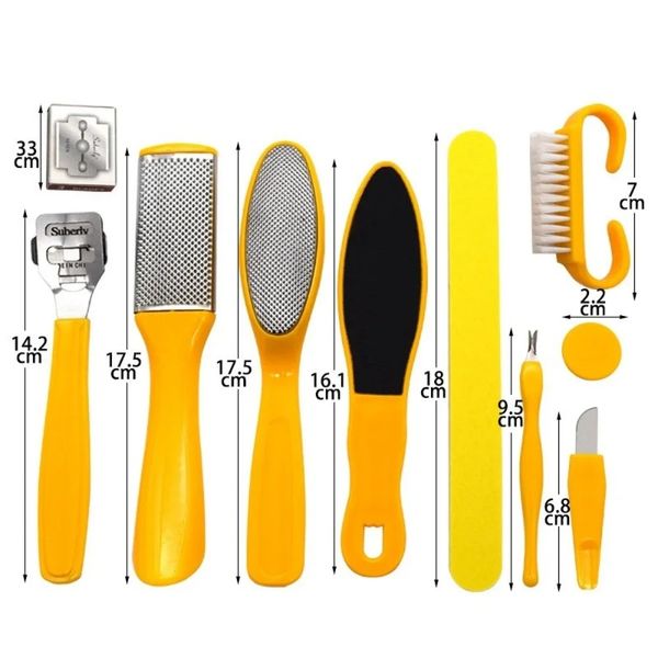 NEU 2024 10 PCS Set Edelstahl Fußpflege Kit Foot Raspe Dead Hautentferner Pediküre Kit für Männer Frauen Salon Fußpflege Kit für Salon Fuß