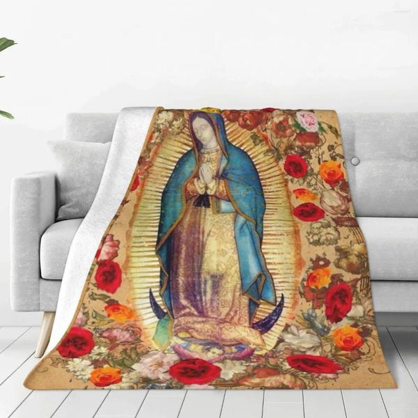 Coperte Virgin Mary coperta flanella lancia manga morbida calda per soggiorno camera da letto divano decorazione per la casa regalo per bambini adulti