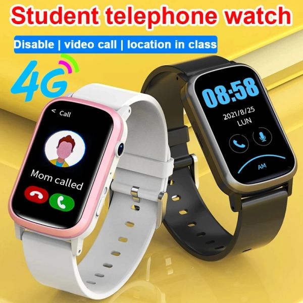 ORGHI 4G Kids Smart Watch Telefono impermeabile Posizione in modo reale della videocamera COLL COLLO GPS SOS LBS WiFi Sim Card Children Smartwatch