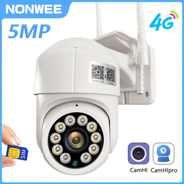 Камеры 5MP PTZ Wireless Wi -Fi Video Surveillance Camera 1080p 4G SIM -карта Скорость Скорость Dome Outdoor HD CCTV CAMER IR Night Vision 20m Camhipro