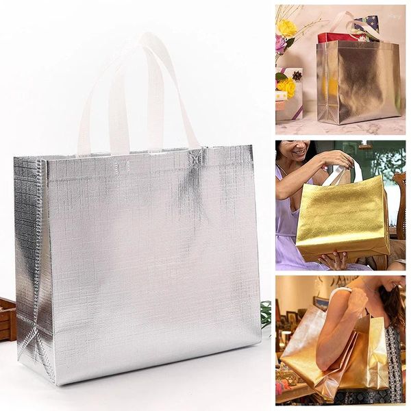 Aufbewahrungstaschen 1PCS REUSABL NICHT WOVEN FILM Beschichtetes Falten Take-Away-Taschen Einkaufsreise Travel Folding Grocery Store Geburtstag Hochzeitsfeier Geschenk