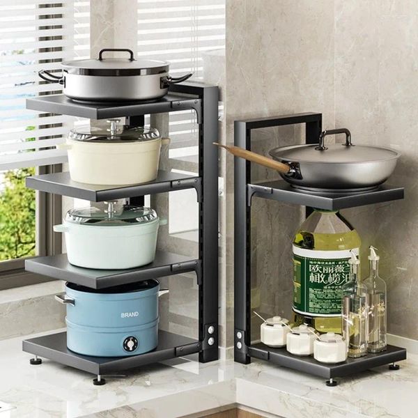 Organizador de armazenamento de cozinha Organizador grátis de camadas de aço inoxidável utensílios multi-camada rack para vasos