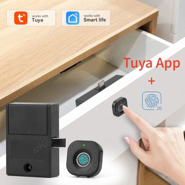 Blocca Tuya Smart Lock Cassetto Gabinetto Biometrico Blocco blocco Smart Home App Lock Electronic Lock Sblocca Protezione di sicurezza