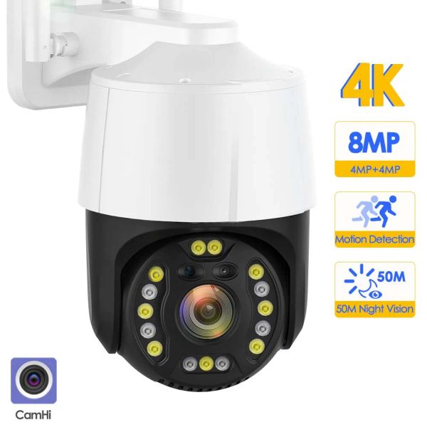 Câmeras 8mp 4K Câmera IP Wi -Fi Outdoor 5x Zoom opcional 5MP sem fio PTZ CAM ONVIF FTP Mini Proteção de Segurança de Surveilância