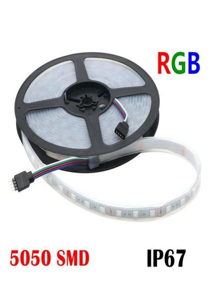 Su geçirmez IP67 Silikon Tüp 5m 300 DC 12V RGB LED Şerit 5050 SMD 60LEDM Esnek DIY Partisi Açık Işık1517706