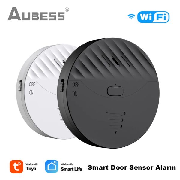 Dedektör Tuya Wifi Kapı Sensörü Alarm Akıllı Ev Kablosuz Titreşim Dedektörü Cam Tatil Güvenlik Koruması 130dB Alarm Sesi