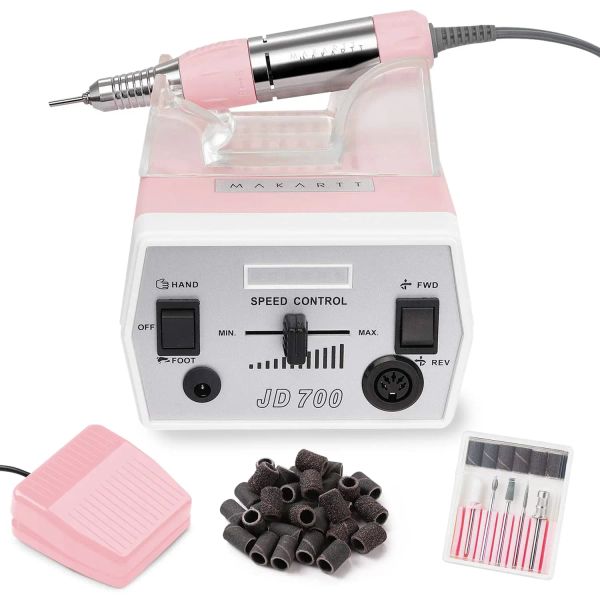 Kits Makartt Nagelbohrer Hine Geneviere Elektrische Nagelfeile Pink JD700 Professionelle 30000 U / min Maniküre Drill für Acrylnägel