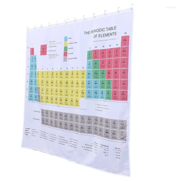 Duschvorhänge Promotion!Periodenzüchter Tabelle der Elemente Vorhang wasserdichte Stoffchemie -Liebhaber für Badezimmer mit Haken