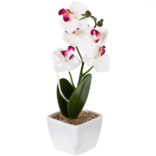 Dekoratif Çiçekler Sahte Orkide Düzenlemesi Yapay Çiçek Phalaenopsis Düğün Masa Dekorasyonları Pot