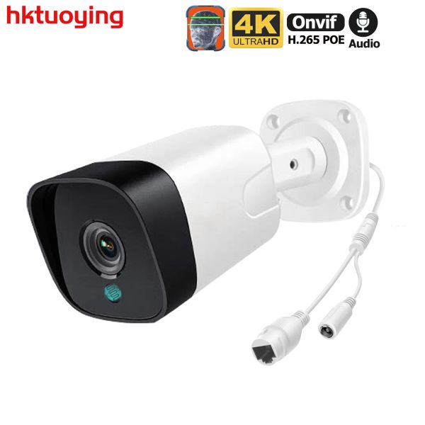 Kameras 4K 8MP POE IP -Kamera Onvif H.265 Audio -Datensatz CCTV 5MP wasserdichte IP66 Outdoor Home Security Videoüberwachung