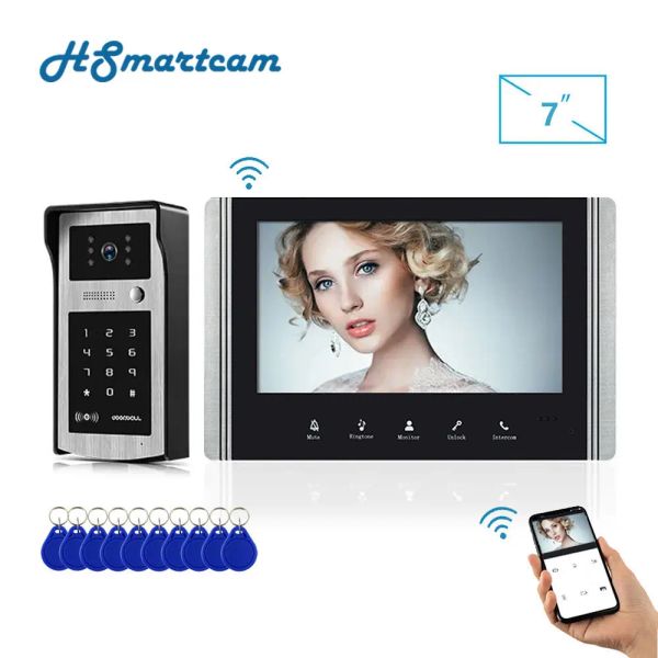 Intercom Smart Tuya TUYA WiFi Video Door Phone Intercom per il sistema di ingresso del monitor Home con password/scheda RFID sblocca Camera impermeabile