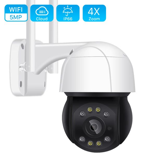 Kameras 5MP PTZ WiFi Camera Outdoor 1080p 4x Zoom AI Human Detection PTZ IP -Kamera Outdoor 3MP Auto Tracking CCTV Wireless IP -Kamera