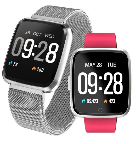 Fitness Tracker Y7 Pulseira inteligente para relógio inteligente Rastreador de freqüência cardíaca à prova d'água para celulares Xiaomi iOS Android com P9564601