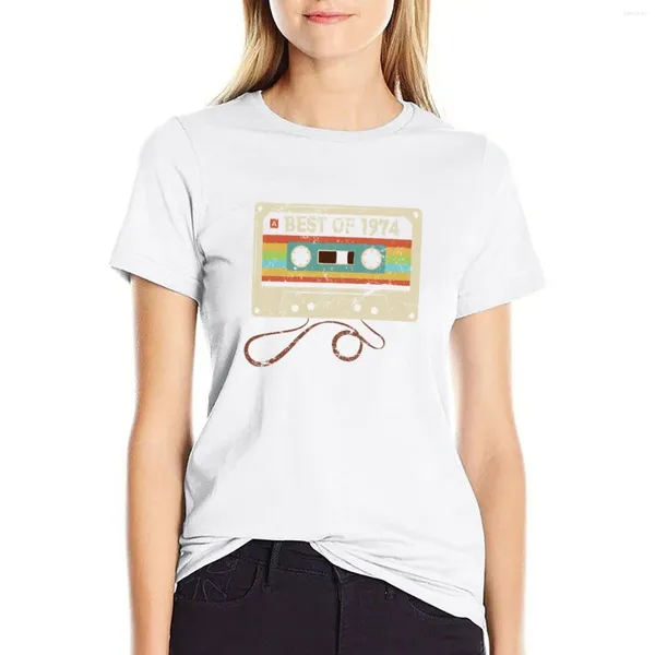 Frauenpolos von 1974 49 Jahre alte lustige Vintage-Kassetten-T-Shirt 49. Geburtstagsgeschenk für Männer Frauen