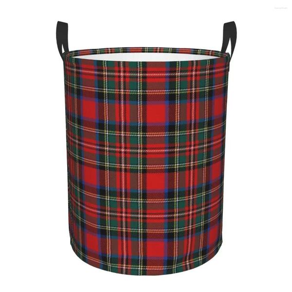 Borse per lavanderia classiche cesti scozzesi Tartan geometrica Gingham Controlla vestiti texture Toy Crassetta per cesto per bambini Nursery