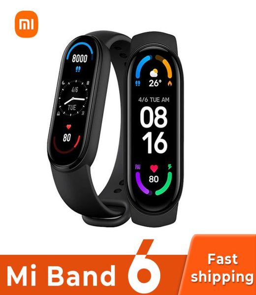 Xiaomi Mi Band 6 Bracciale Smart Bracele Blood Ossigeno Frequenza cardiaca Miband 6 Fitness Traker Bluetooth Waterooth Smart Band9646435