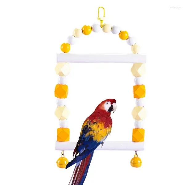 Outros pássaros abastecem brinquedos coloridos de papagaio arco swing swinget escalando exercício de artesanato criativo para cockatiels galinhas