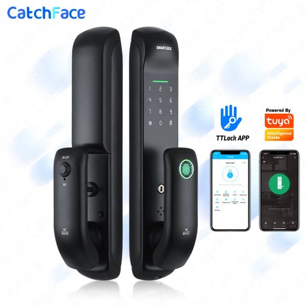 Blocca Brasile Electronic Fingerprint Biometrica Pannello smerigliato Smart Door Lock Smart Door WiFi Tuya o TTLOCK App Password Ic Sicurezza scheda Sicurezza