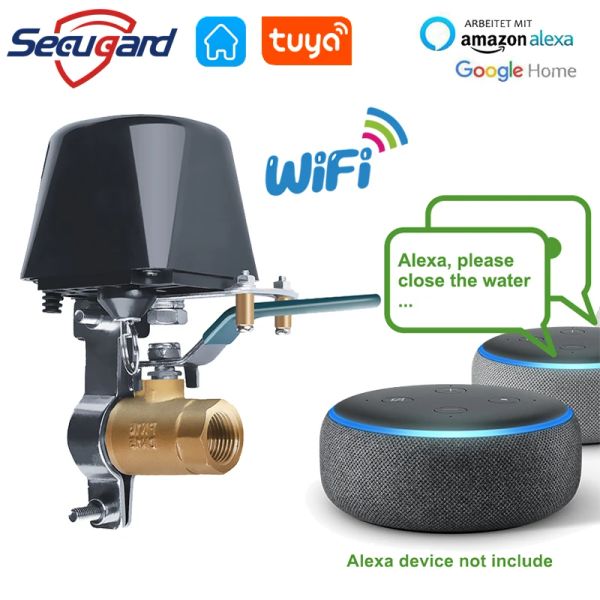 Detector WiFi Water Valve Tuya Valvola di gas Smart Home Shos Off App Remote Controller automaticamente compatibile con Alexa Google Assistant