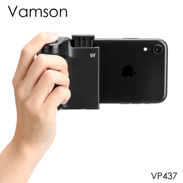 Monopodi Vamson Progrep Camera Telefono Bluetooth Remote per iPhone Stabilizzatore del manico dell'impugnatura a mano con treppiede per Samsung Xiaomi Huawei