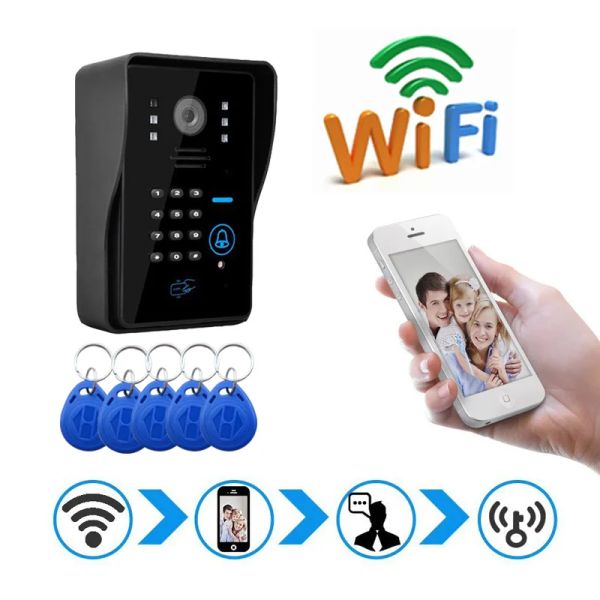 Türklingel 1080p Wireless WiFi Video Tür Telefonklingel IP -Gegenstand Kamera Tür Bell Villa Factory Home Entry Remote -Entsperren Zugangssystem